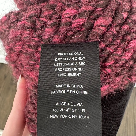 Alice + Olivia Kimono Sweater Wrap Color: Merlot, Size: S - Picture 6 of 7